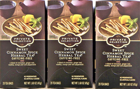 Private Selection Sweet Cinnamon Spice Herbal Tea Caffeine-Free 3 Pack