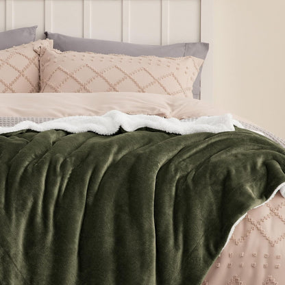 Bedsure GentleSoft Sherpa Fleece Throw Blanket for Couch, Non-Heated, Thick & Warm Cozy Blanket for Winter, Soft Fuzzy Plush Throw Gifts for Women and Men, Grey, 50x60 Inches