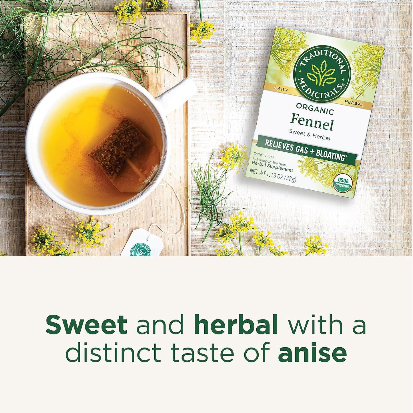 Traditional Medicinals Tea, Organic Peppermint, Soothes Your Belly, Refreshing & Minty, 96 Tea Bags (6 Pack)