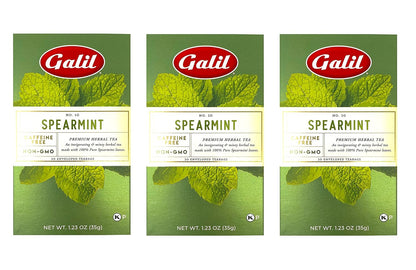 Galil Spearmint Tea – Caffeine-Free Herbal Tea, Certified Kosher Tea – Non-GMO Spearmint Teabags 20 Count, 60 Tea Sachets Total (Pack of 3)