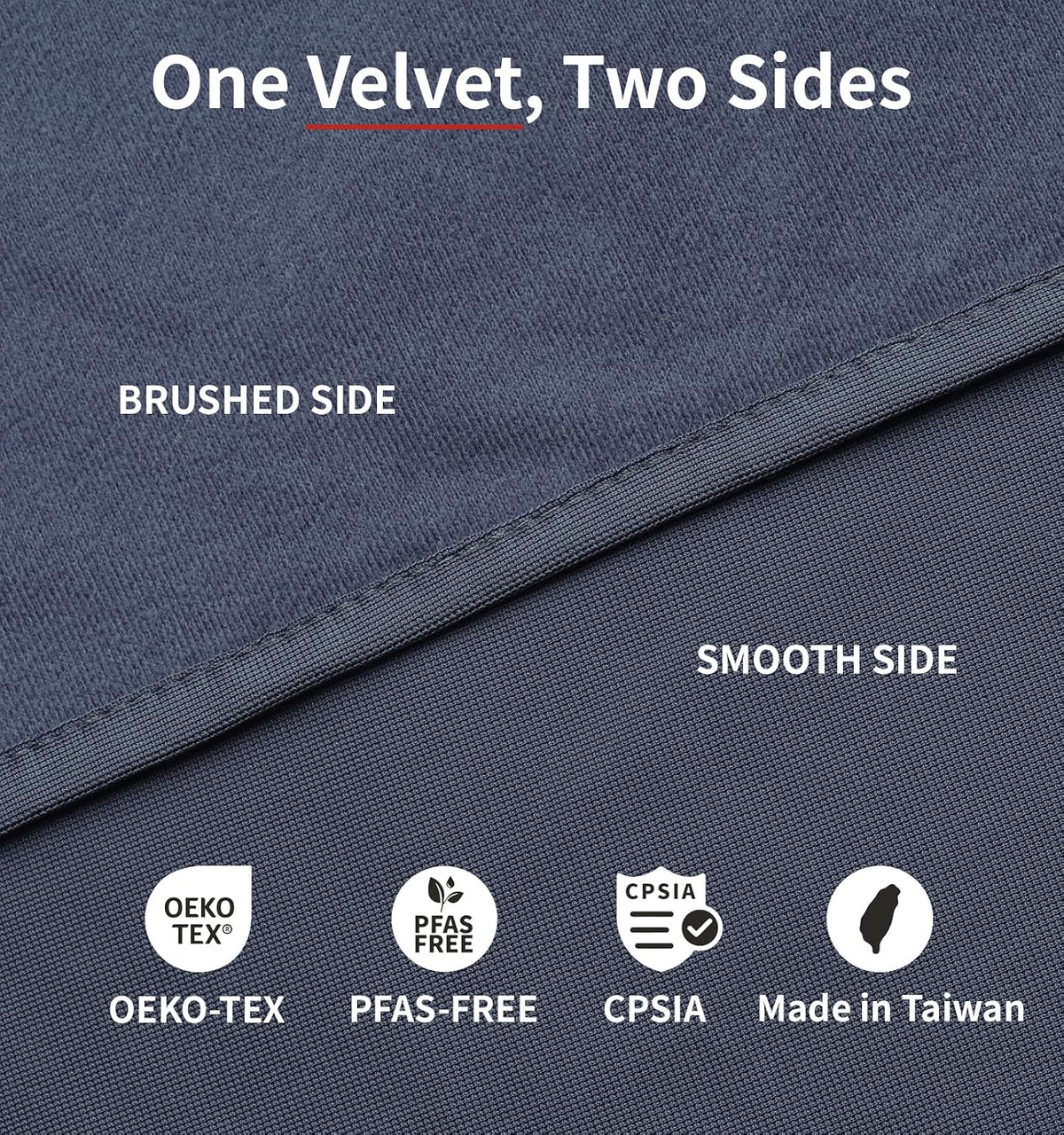 Litume Compact Travel Blanket for Airplane, Velvet, Dark Blue Gray