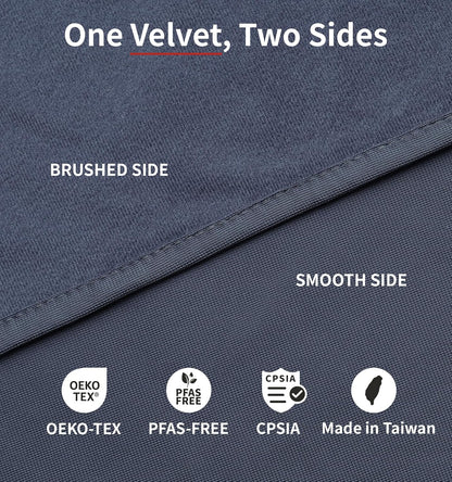 Litume Compact Travel Blanket for Airplane, Velvet, Dark Blue Gray
