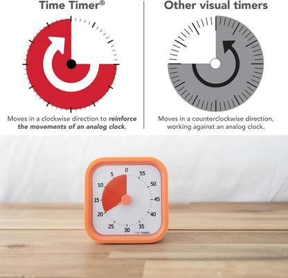 Time Timer MOD 60-Minute Visual Timer, Home Edition, Silent Operation, Study Tool for Homeschool and Office Use (Pale Shale)
