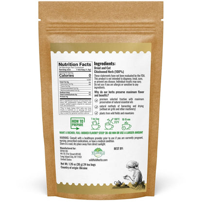 24 Bags Chickweed Herb Chickweed Tea (Stellaria Media) - 24 Count 2g Tea Bags Capiqui