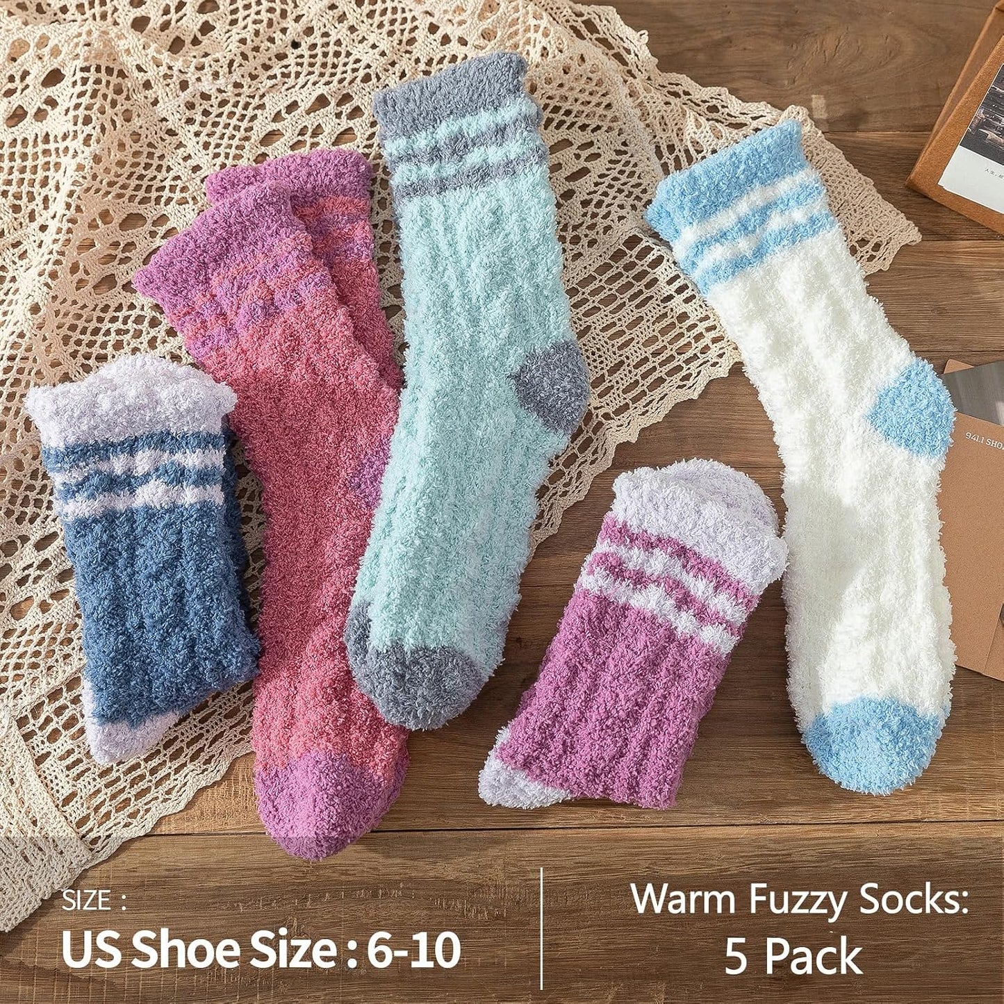 Premillow Womens Fuzzy Socks Fluffy Socks Women Winter Cozy Sock Warm Slipper Home Sleeping Sock for Women