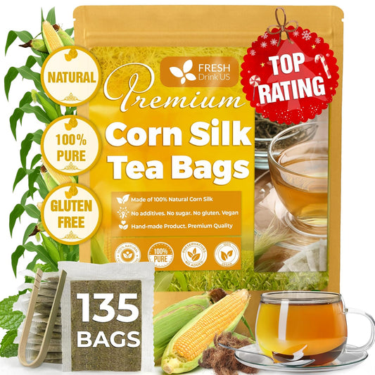 FreshDrinkUS, Premium Corn Silk Tea Bag, 135 Count, Pure, Caffeine Free
