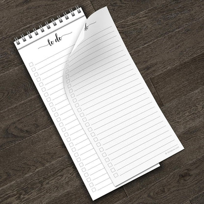 321Done To Do List Notepad, 2-Pack 50 Sheets Each, 3.7x8.5 College Ruled Pad, 70lb Matte Paper, Note Pad for Shopping List, Checklist To-Dos Tasks Planning for Home Office, Made in USA