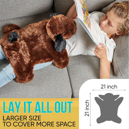 FRIENDLY CUDDLE Weighted Lap Blanket for Kids & Adults – Kids Weighted Blanket – ASD, Sensory Processing Weighted Stuffed Animals Dog Toy – Microwavable Weighted Lap Pad for Kids, 5 Lbs.