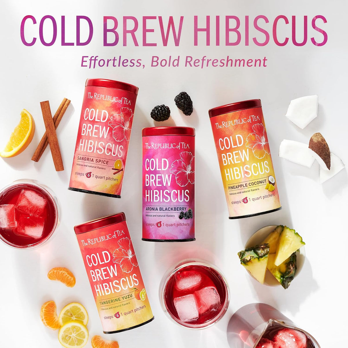 The Republic of Tea Cold Brew Hibiscus Aronia Blackberry Iced Tea