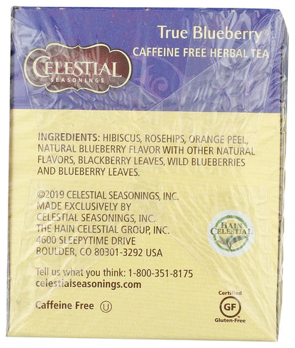Celestial Seasonings Herbal Tea, True Blueberry, 20 count, 1.6 Ounce (mburring)