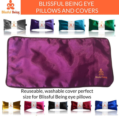 Lavender Eye Pillow | Hot or Cold Weighted Satin Eye Mask Perfect for Sleeping, Yoga, Meditation | Gifts for Women, Birthday, Teachers | Natural Herbal Relaxation | Made in USA (Aqua)