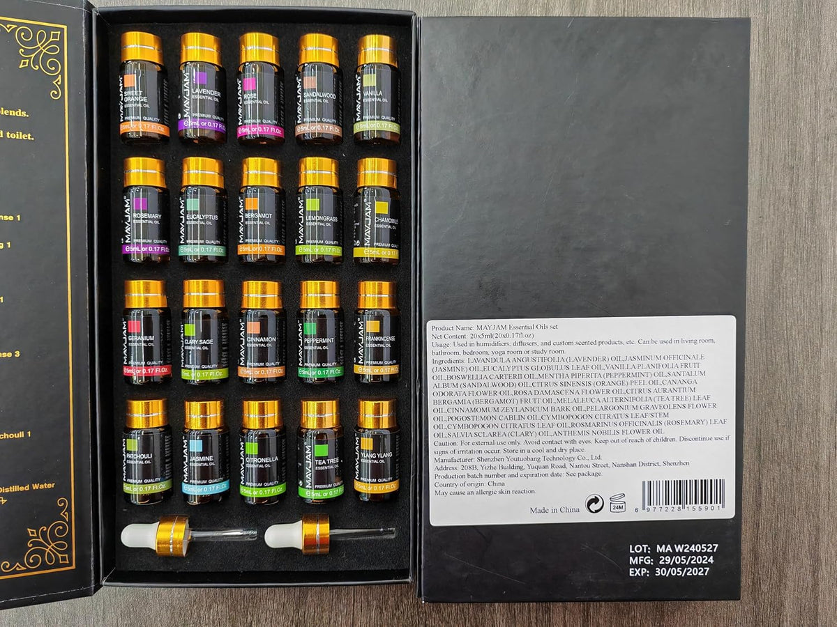 MAYJAM 35x5ML Essential Oil Set for Diffuser Massage Soap Candle Making