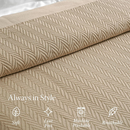 Threadmill Travel Blanket Cotton Viscose from Bamboo - Airplane Premium Soft Flight Grey Throw Blanket in Cloth Bag (Grey Color) Compact & Portable Blanket for Travel, Car, Picnic & Camping