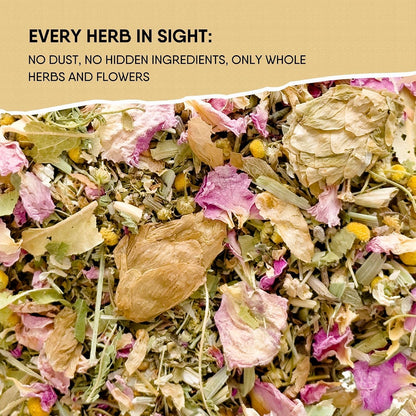 Sleep Aid Herbal Tea – Organic Calming Blend with Lemon Balm, Lavender, Linden, Chamomile, California Poppy, Passionflower, and Verbena – Supports Deep Sleep, Stress Relief and Relaxation