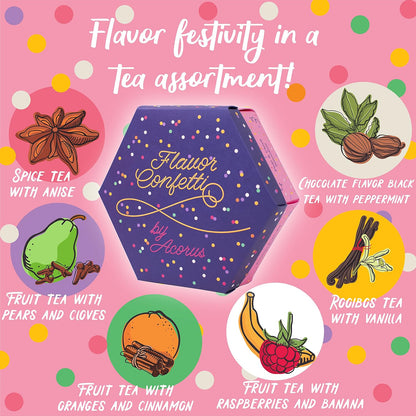 ACORUS Rituals Tea Set - Natural Fruit and Herbal Variety Pack, Tea Gift Set of 6 Different Teas, Sampler of 60 Bags Individually Wrapped