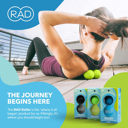 RAD Original Peanut Massage Ball – Medium Density Yoga Deep Tissue Roller Ball – Myofascial Release for Back, Neck, Feet, Psoas & Spine – Suboccipital & Thoracic Trigger Point Therapy