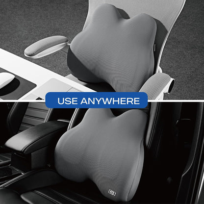 Skechers Memory Foam Lumbar Pillow,Lumbar Support Pillow for Office, Chair Lower Back Pain Relief Lumbar Pillow, Ergonomic Design Back Support Pillow for Office Chair, Car, Home, Travel,Black