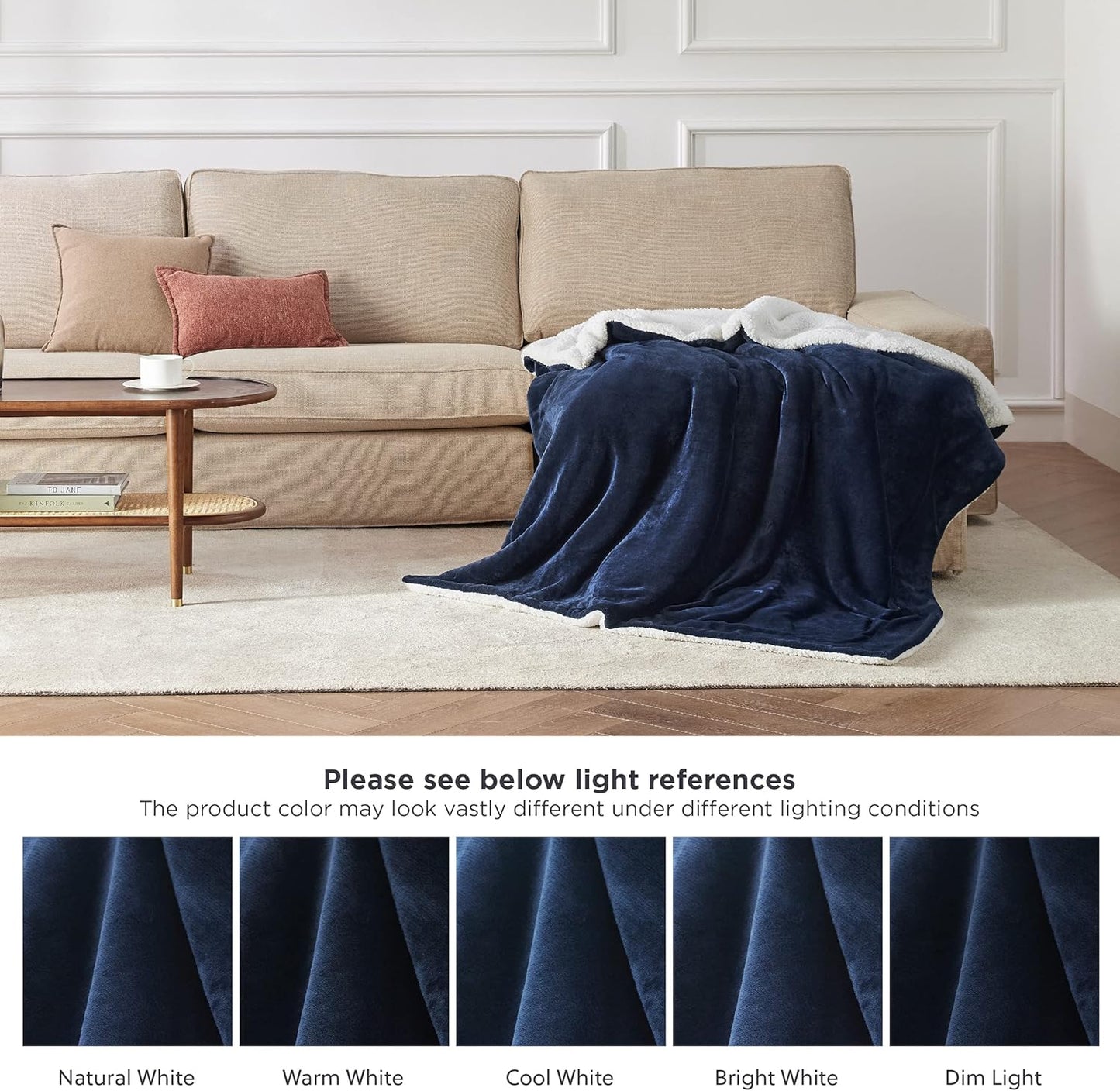 Bedsure GentleSoft Sherpa Fleece Throw Blanket for Couch, Non-Heated, Thick & Warm Cozy Blanket for Winter, Soft Fuzzy Plush Throw Gifts for Women and Men, Grey, 50x60 Inches