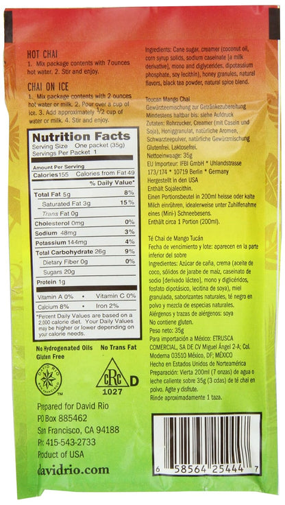 David Rio Elephant Vanilla Chai Tea Latte Mix, 14 Oz