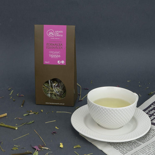 Hands on Earth Organic Echinacea Tea 2x25g (0.88oz) / Loose Leaves/Serves 48 Cups (Pack of 2)