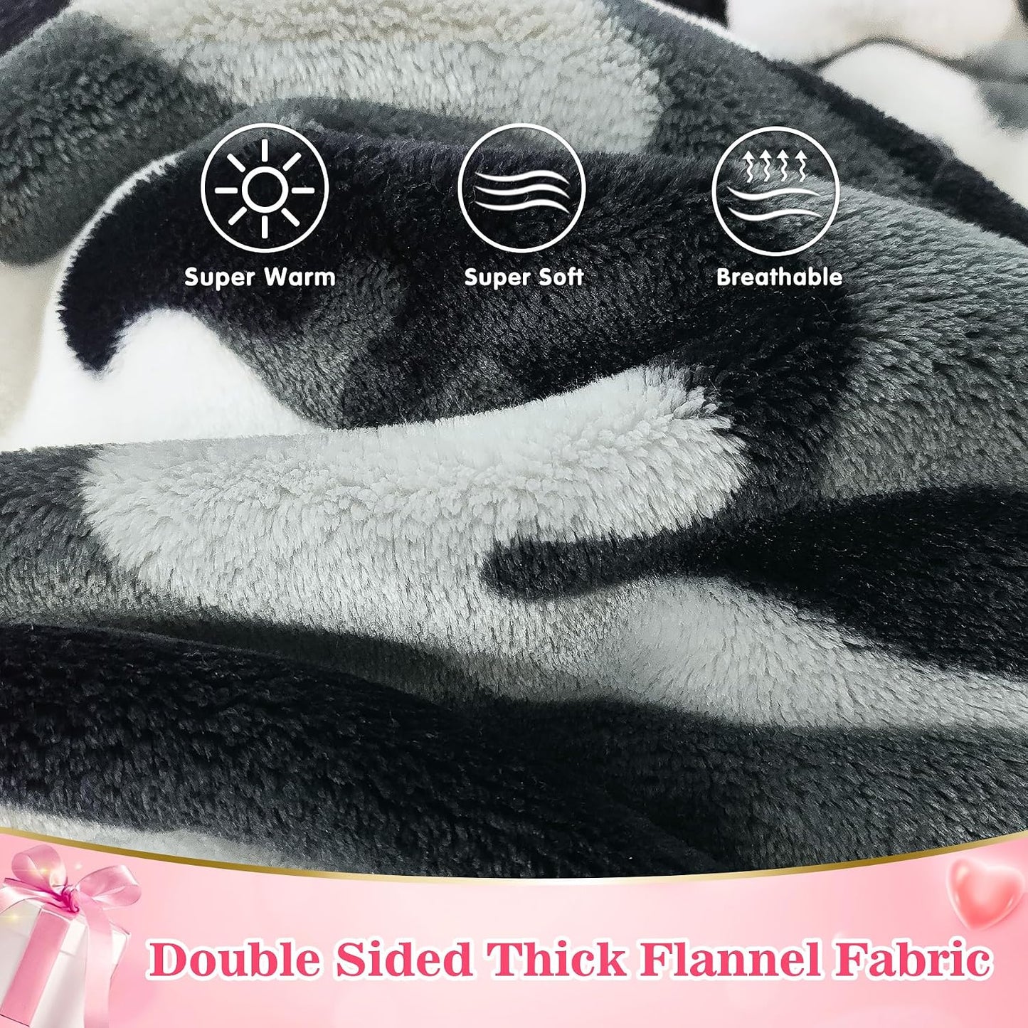 Waitu Wearable Blanket Sweatshirt Gifts for Women and Men, Warm and Cozy Giant Blanket Hoodie, Thick Flannel Blanket with Sleeves and Giant Pocket - Dark Gray