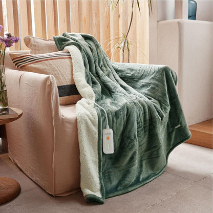 GOTCOZY Heated Throw Blanket, 50''X60'' - Soft Silky Plush Electric Blanket with 4 Heating Levels & 3 Hour Auto Off, ETL Certified, Machine Washable (Grey)