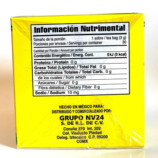 Tea CHUPA Panza, Tea Based ONGINGER Root, PINNEAPPLE, Flaxseed & Cinnamon (30 Tea Bags/0.10 oz Each)