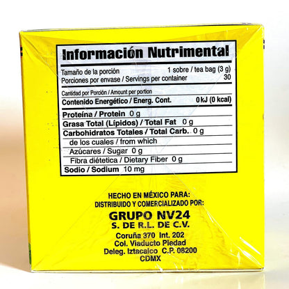 Tea CHUPA Panza, Tea Based ONGINGER Root, PINNEAPPLE, Flaxseed & Cinnamon (30 Tea Bags/0.10 oz Each)