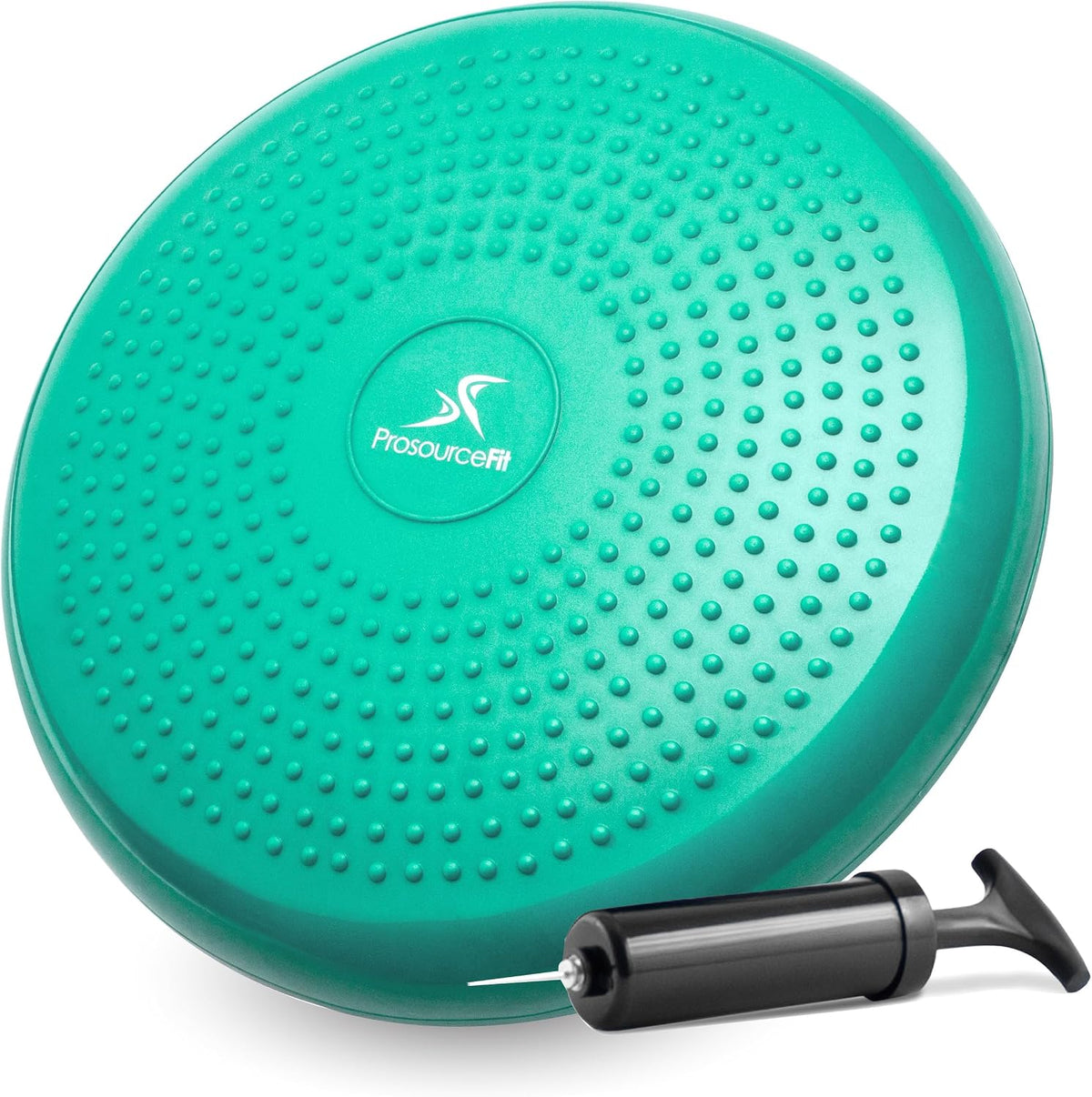 ProsourceFit Core Balance Disc, Inflatable Wobble Cushion with Hand Pump, Dual-Textured Non-Slip Surface for Core, Balance, and Stability Training, 14-inch