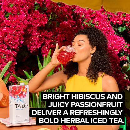 TAZO Iced Passion Concentrate, Herbal Fruit Tea, Caffeine Free, Easy-to-Serve for Everyday Refreshers and Mocktails, 32 oz Carton (Pack of 2)