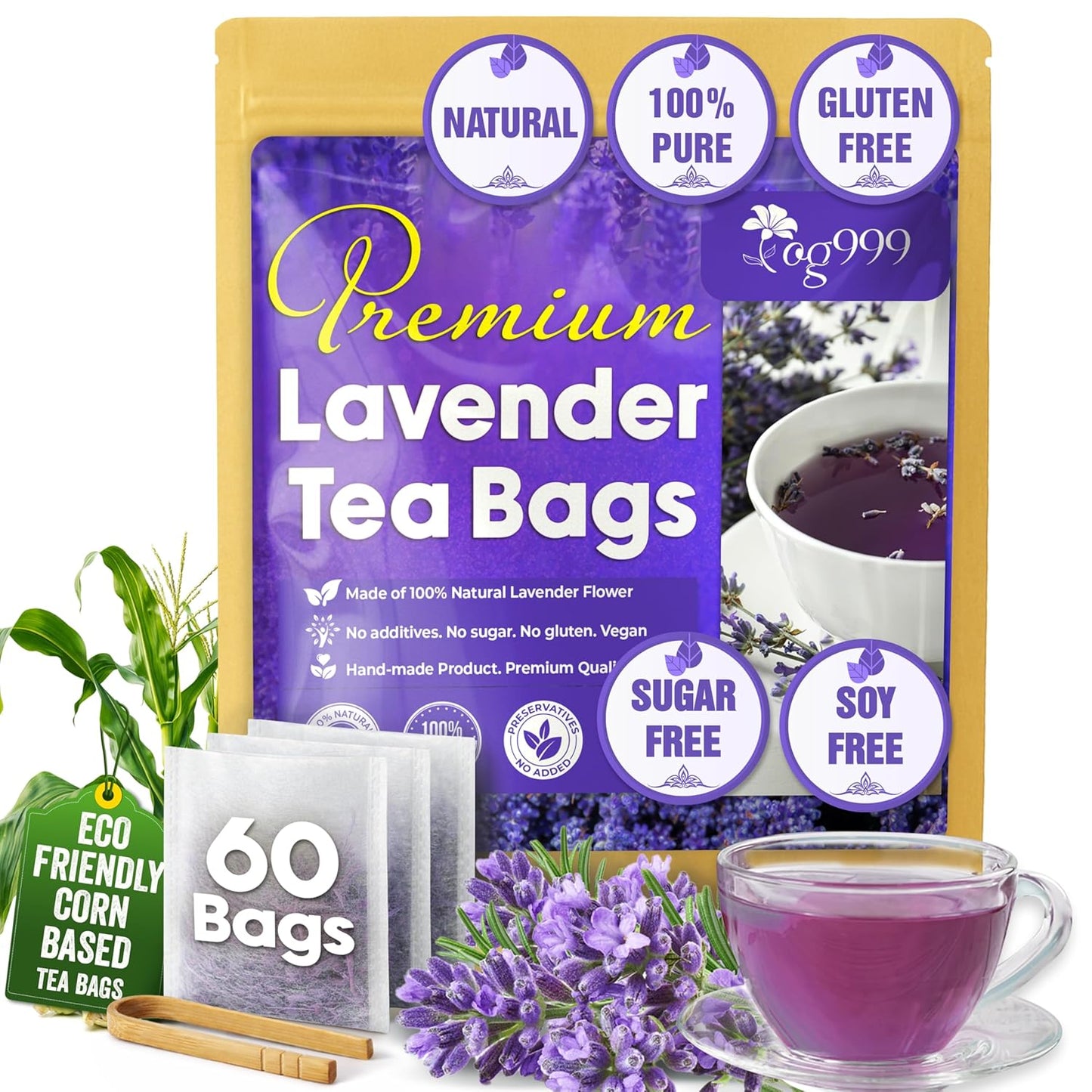 120 Bags Premium Turmeric Ginger Cinnamon Tea, Improve Digestion, Support Brain, Weight, Skin and Sleep, Eco-Conscious Tea Bags and Premium Natural Ingredients. Turmeric Ginger Herbal Tea. No Sugar, No Caffeine, No Gluten, Vegan.