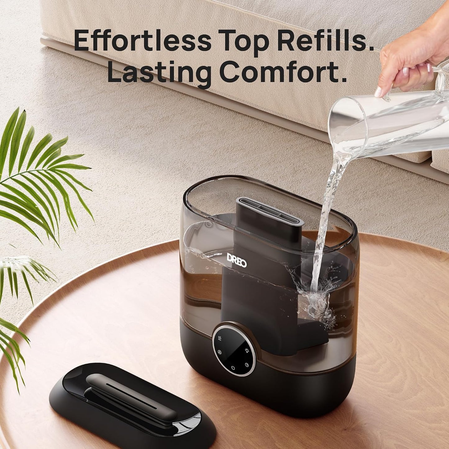 DREO 6L Humidifiers for Bedroom, 60H Runtime, 28 dB Quiet, HM524 | Precise Humidity Control, Easy to Refill & Clean, Nightlight, Cool Mist Humidifiers for Large Rooms, Baby Nurseries & Plants