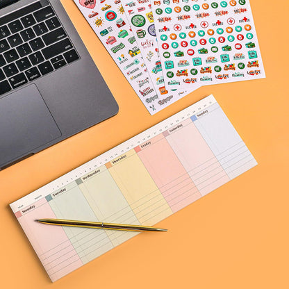 Oriday Weekly Calendar Planner Notepad Tear Off Pad (Rainbow) - Daily, Weekly Planning pads