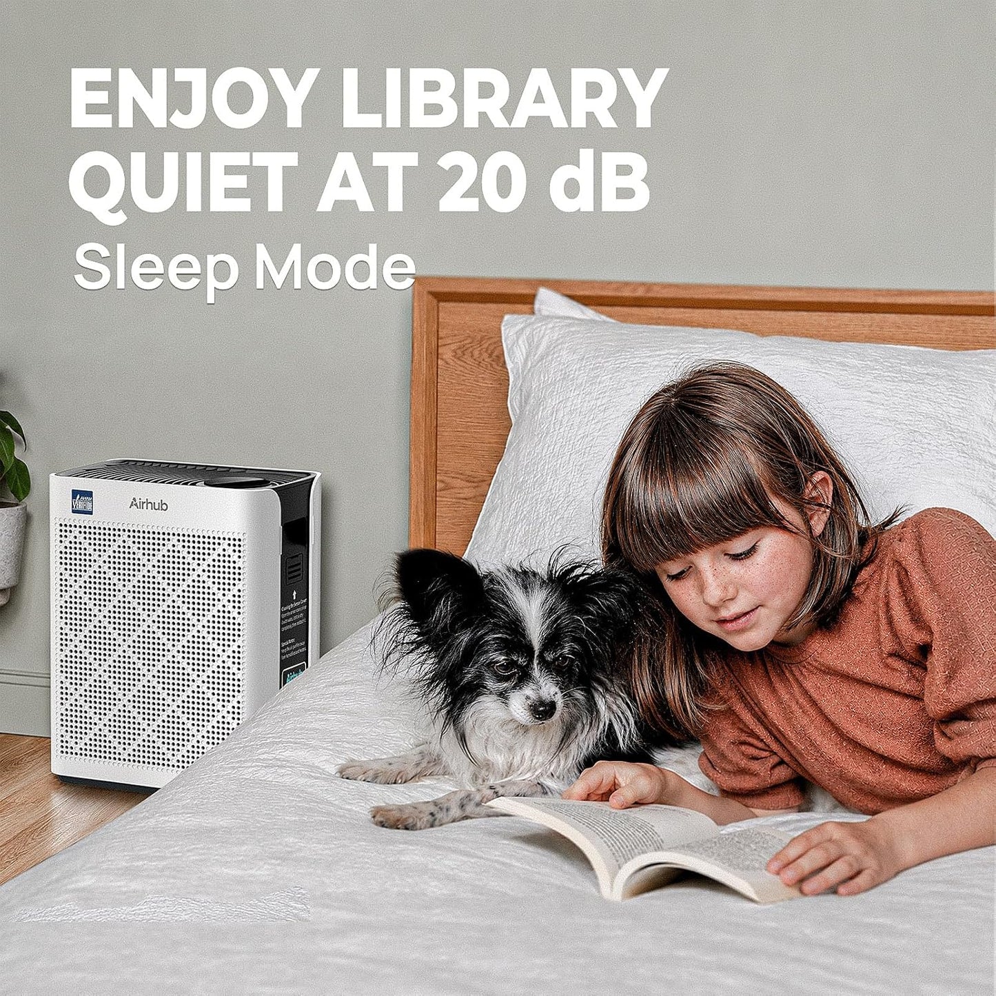 Air Purifier for Bedroom Home, Covers Up to 880 Ft², True HEPA Quiet 3-in-1 Air Purifiers Filter, 20dB Sleep Mode, Air Cleaner, 360° Intake, Remove Dust, Smoke, Pet Dander & Odors, White