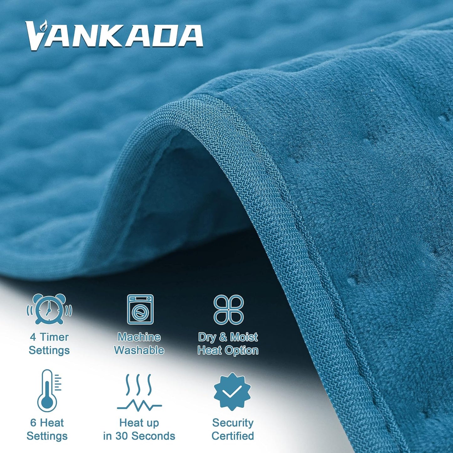 Heating Pad Electric Heat Pad, Hot Heated Pad,Multiple Temp and Timer Settings,Suitable for Shoulders, Neck, arms, Abdomen, Back, Legs, etc. (Silver Gray, 24"X12")