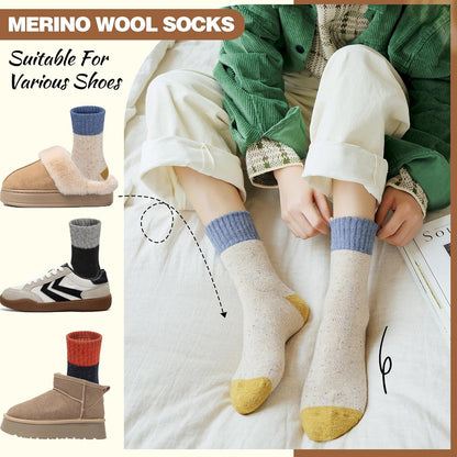 EBMORE 5 Pairs Women Merino Wool Boot Socks Warm Thermal Winter Thick Hiking Cozy Cabin Crew Comfy Socks for Ladies