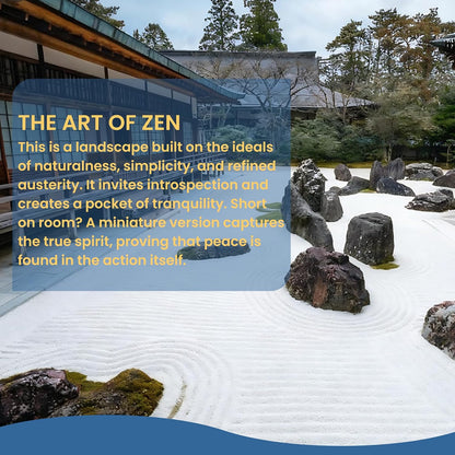 Yeemous Mini Zen Garden Kit for Desk, 12x8 Sand Tray with 16 Accessories