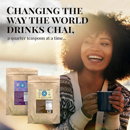 Blue Lotus Chai - Golden Masala Flavor Chai - Makes 100 Cups - 3 Ounce Masala Spiced Chai Powder with Organic Spices - Instant Indian Tea No Steeping - No Gluten