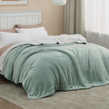Bedsure GentleSoft Sherpa Fleece Throw Blanket for Couch, Non-Heated, Thick & Warm Cozy Blanket for Winter, Soft Fuzzy Plush Throw Gifts for Women and Men, Grey, 50x60 Inches