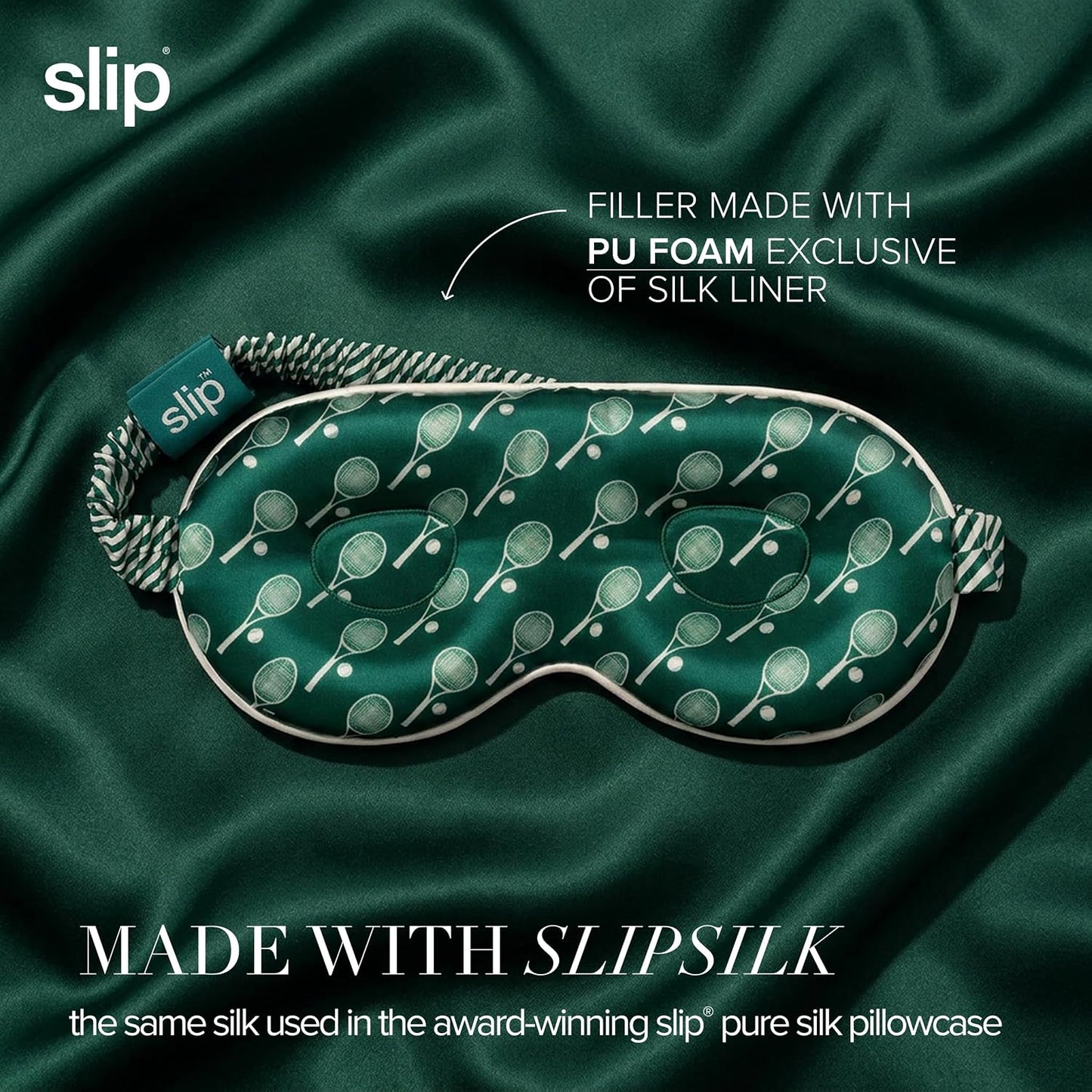 slip Contour Sleep Mask | 100% Pure Mulberry Silk, Ultra Soft | Contoured Design, Prevents Eye Pressure | Adjustable Strap, Ideal for Travel - Black