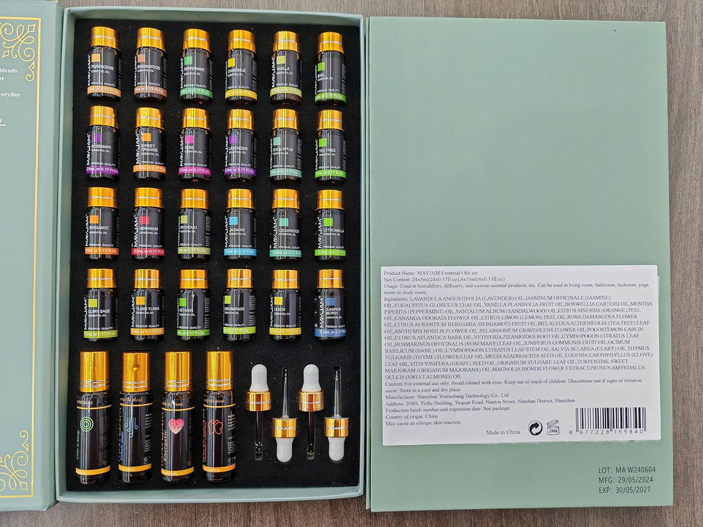 MAYJAM 35x5ML Essential Oil Gift Set, Pure Essential Oils for Diffusers Massage, Fragrance Oil Scented Oil for DIY Soap Candle Making
