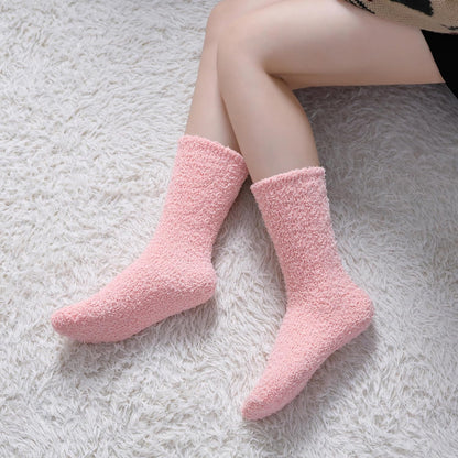 CHOWISH Womens Fuzzy Slipper Socks Super Soft Microfiber Fluffy Cozy Winter Warm Fuzzy Crew Socks