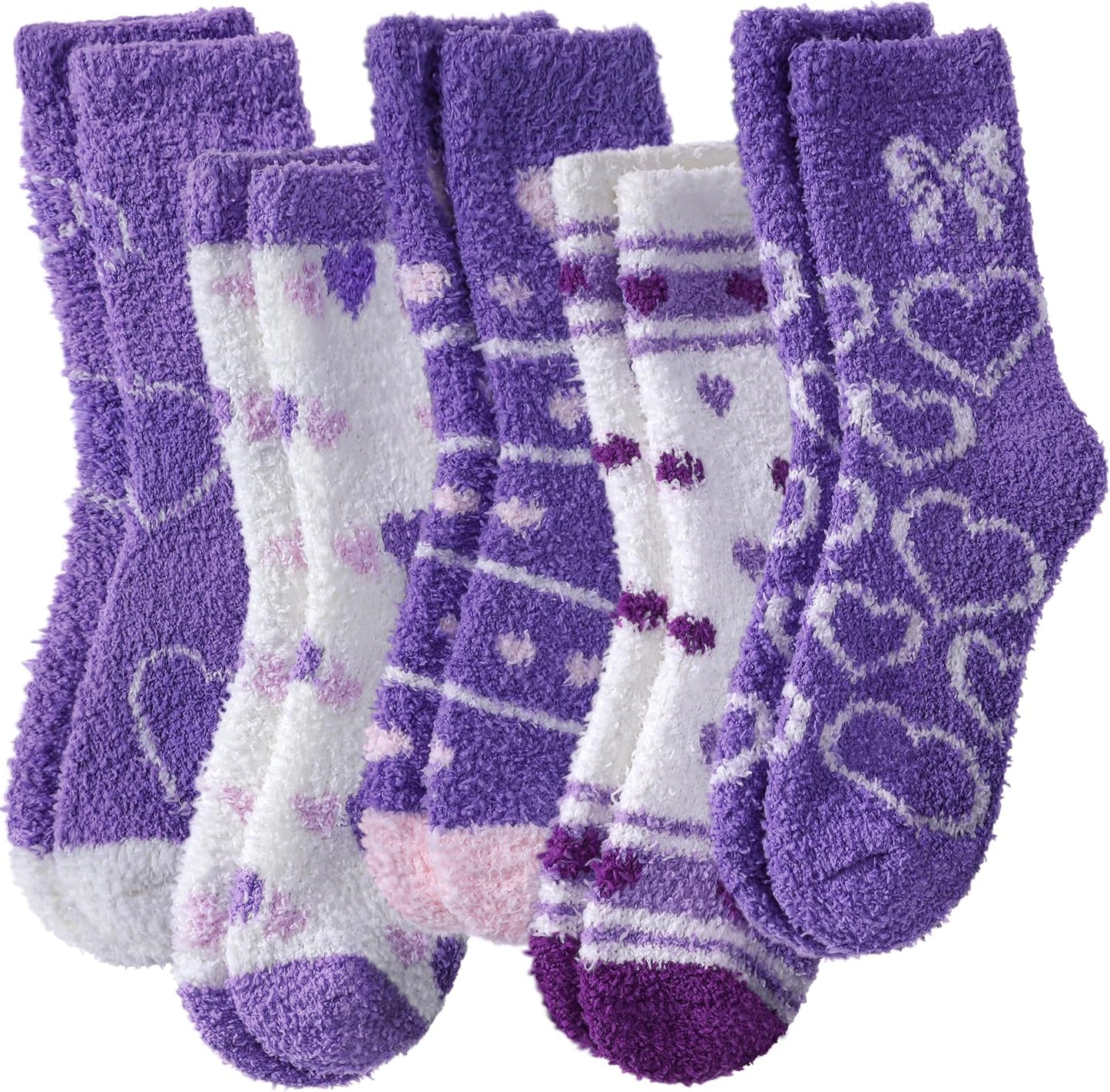 LINEMIN Womens Fuzzy Socks Cozy Fluffy Winter Warm Slipper Socks Microfiber Soft Home Sleeping Socks