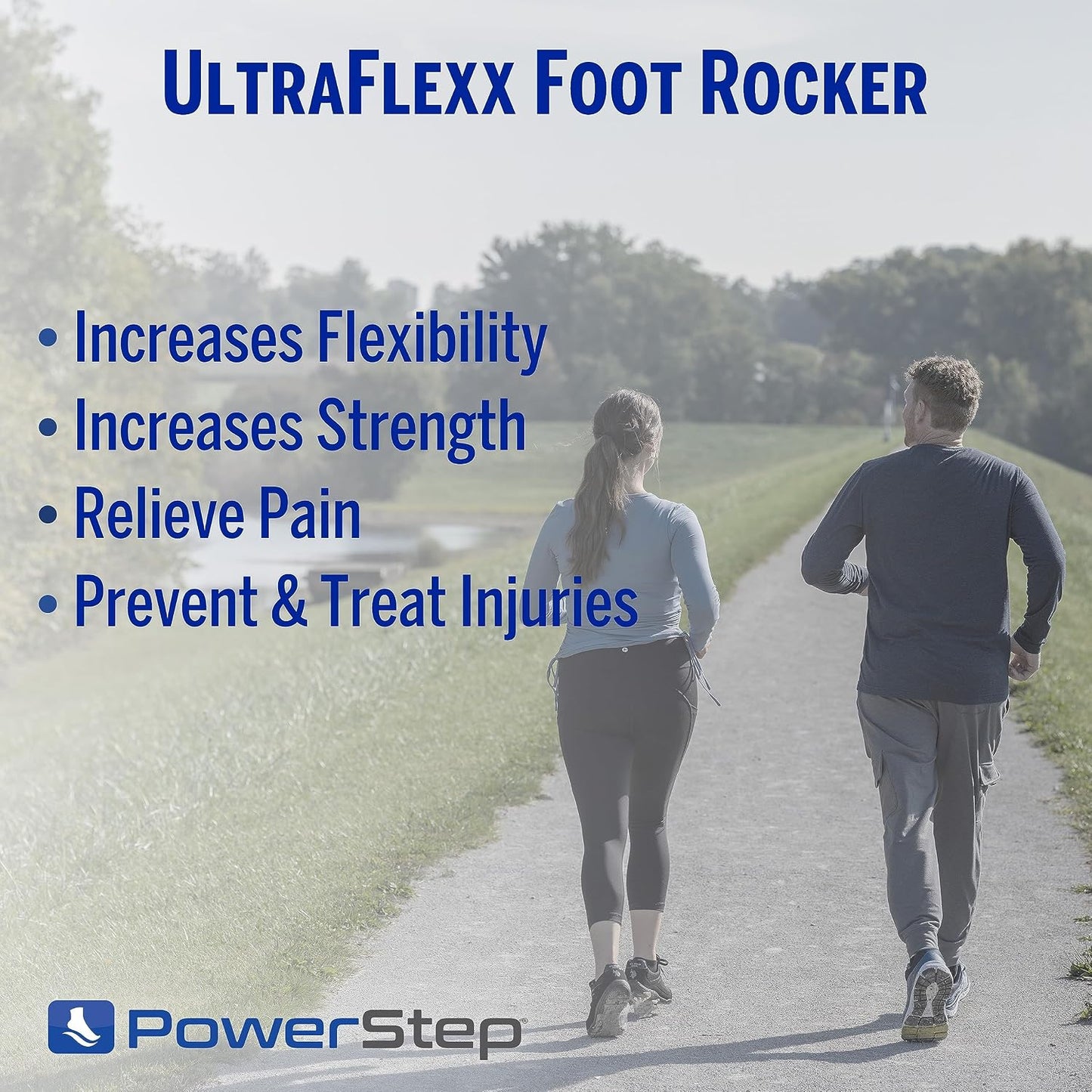 PowerStep UltraFlexx Foot Rocker, Foot and Calf Stretching, Pain Relief for Plantar Fasciitis, Achilles Tendonitis, Shin Splints, Increased Flexibility & Strength