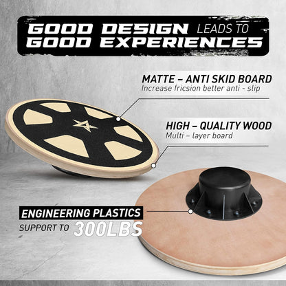 Yes4All Versatile Wooden Wobble Balance Board, Balance Trainer for Mobility Training, Standing Desk, Core Training, Exercise Balance Stability Trainer