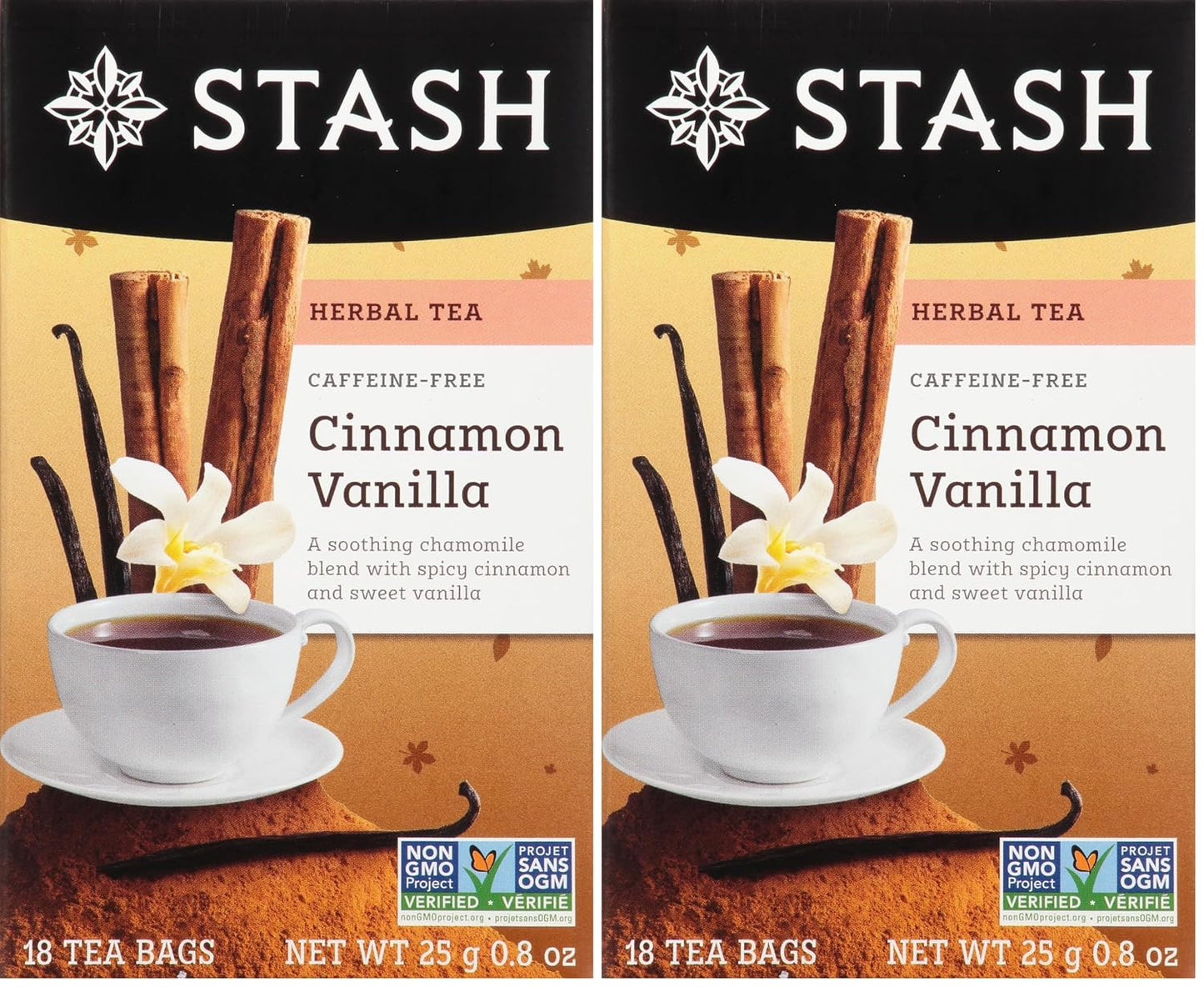 Stash Tea Premium Caffeine Free Herbal Tea, Cinnamon Vanilla, 18 Count