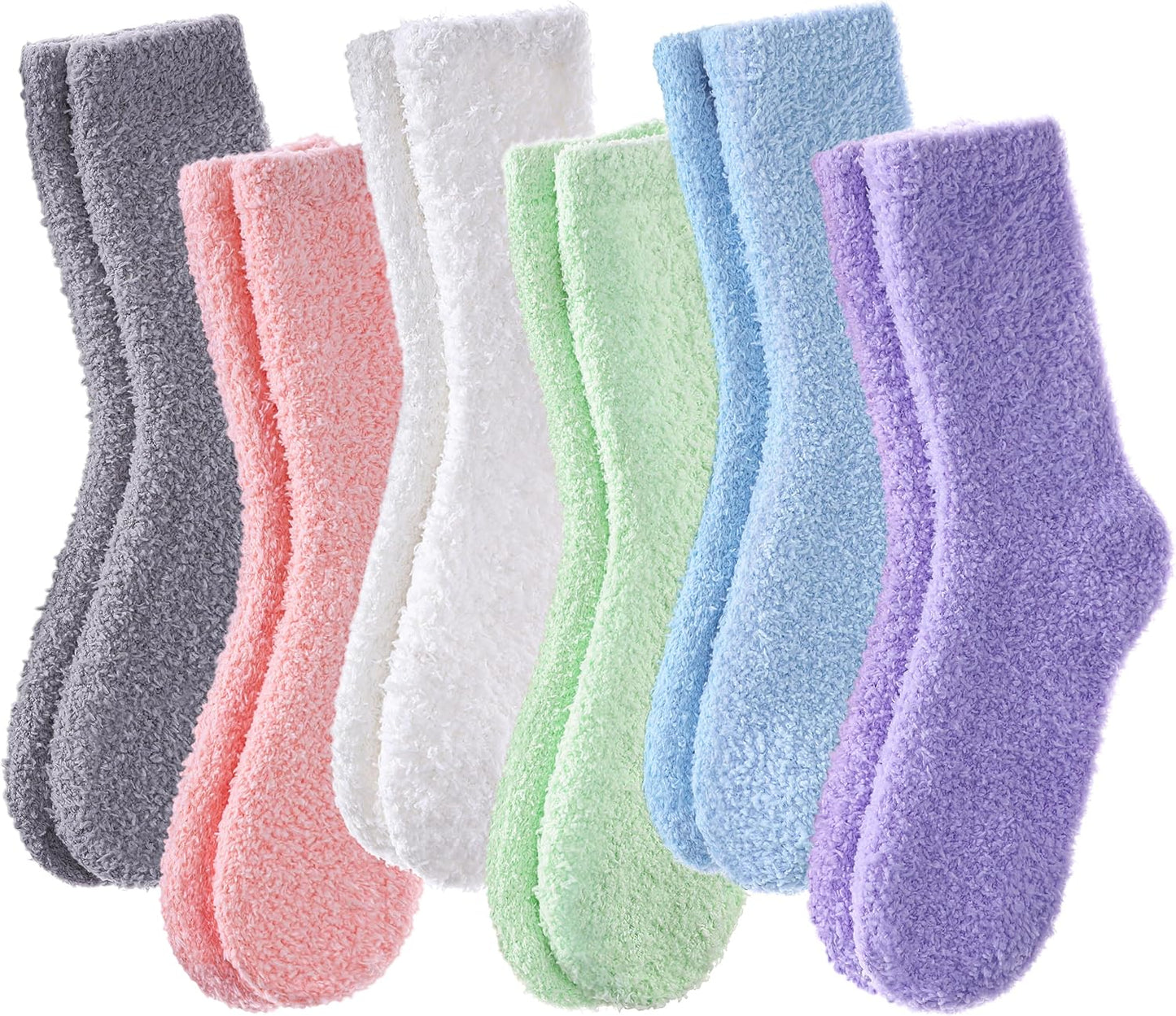 LINEMIN Womens Fuzzy Socks Cozy Fluffy Winter Warm Slipper Socks Microfiber Soft Home Sleeping Socks