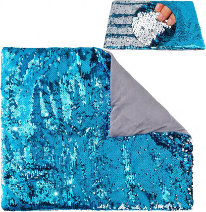 Weighted Lap Pad for Kids – 5lbs Sensory Lap pad with Easy to Maneuver Sequins – Ideal for Kids Sensory Play (Yellow and Blue)