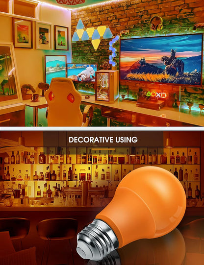 L LOHAS LED Sleep aid Amber Light Bulbs, Blue Light Blocking, A19 9W(60 Watt Equivalent) Dim Light Bulbs, 1800K Warm Light Bulb, E26 Base, 2 Pack