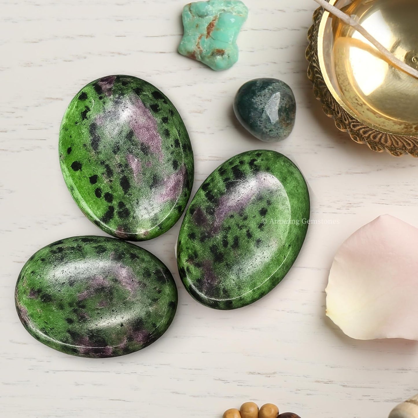 Amazing Gemstone Labradorite Thumb Worry Stone, Anxiety Stone, Healing Crystals - Piedra Crystal Fidget for Gift, Meditation, Calming, Relaxation, Stress Relief - Colors A
